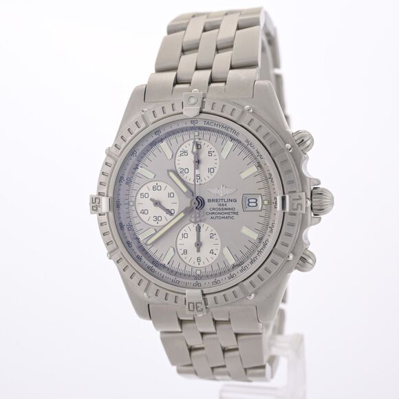 NOS Breitling Crosswind A13355 Silver Dial 43mm Automatic Men's Watch w/B&P - Picture 6 of 16